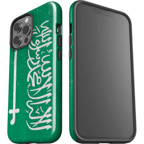Saudi Arabia Flag Distressed iPhone 13 Pro Max Impact Case